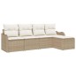 vidaXL Set da giardino 5 pezzi con cuscini beige in rattan