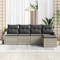 vidaXL Set da Salotto da Giardino a 5 Pezzi in Poly Rattan Grigio Chiaro con Cuscini.
