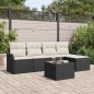 vidaXL Set di divano da giardino a 5 pezzi con cuscini marroni in rattan.