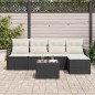 vidaXL Set di divano da giardino a 5 pezzi con cuscini marroni in rattan.