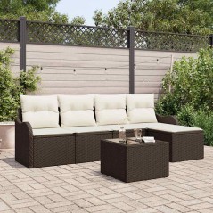 vidaXL Set Divano da Giardino 5 Pezzi con Cuscini Grigi in Rattan