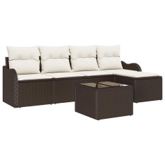 vidaXL Set Divano da Giardino 5 Pezzi con Cuscini Grigi in Rattan