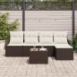 vidaXL Set Divano da Giardino 5 Pezzi con Cuscini Grigi in Rattan
