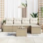 vidaXL Set Divano da Giardino 6 Pezzi con Cuscini Marrone in Polyrattan