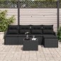 vidaXL Set Divano da Giardino di , 6 Pezzi con Cuscini Beige in Rattan Sintetico