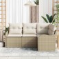 vidaXL Set di Divani da Giardino a 4 Pezzi con Cuscini Beige in Rattan Sintetico vidaXL Set di Divani da Giardino a 4 Pezzi con Cuscini Beige in Rattan Sintetico