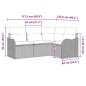 vidaXL Set Divano da Giardino a 4 Pezzi con Cuscini Grigio Chiaro in Poly Rattan