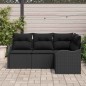 vidaXL Set di divani da giardino a 4 pezzi con cuscini in rattan sintetico nero vidaXL Set di divani da giardino a 4 pezzi con cuscini in rattan sintetico nero