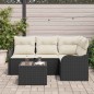 vidaXL Set di divani da giardino 4 pezzi con cuscini marroni in rattan sintetico
