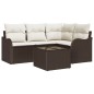 vidaXL Set divano da giardino 4 pezzi con cuscini grigi in polirattan vidaXL Set divano da giardino 4 pezzi con cuscini grigi in polirattan