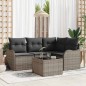 vidaXL Set di divani da giardino 4 pezzi con cuscini neri in rattan sintetico.