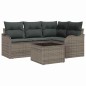 vidaXL Set di divani da giardino 4 pezzi con cuscini neri in rattan sintetico.