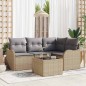 vidaXL Set da Giardino in 5 Pezzi con Cuscini Neri in Rattan Sintetico