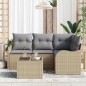 vidaXL Set da Giardino in 5 Pezzi con Cuscini Neri in Rattan Sintetico