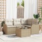 vidaXL Set di Divani da Giardino a 5 Pezzi con Cuscini Marroni in Polyrattan