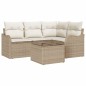 vidaXL Set di Divani da Giardino a 5 Pezzi con Cuscini Marroni in Polyrattan