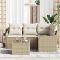 vidaXL Set di Divani da Giardino a 5 Pezzi con Cuscini Marroni in Polyrattan