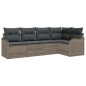 vidaXL Set Divani da Giardino 5 Pezzi con Cuscini Grigi in Rattan Sintetico vidaXL Set Divani da Giardino 5 Pezzi con Cuscini Grigi in Rattan Sintetico