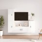 Set di Mobili Porta TV 4 pz Bianco in Legno Multistrato Set di Mobili Porta TV 4 pz Bianco in Legno Multistrato