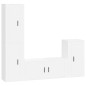 Set di Mobili Porta TV 4 pz Bianco in Legno Multistrato Set di Mobili Porta TV 4 pz Bianco in Legno Multistrato