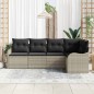 vidaXL Set da giardino di 5 pezzi con cuscini in rattan polimerico grigio chiaro. vidaXL Set da giardino di 5 pezzi con cuscini in rattan polimerico grigio chiaro.