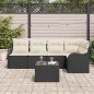 vidaXL Set Divano da Giardino 5 Pezzi con Cuscini in Rattan Polietilene Marrone