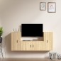 Set di Mobili Porta TV 3 pz Rovere Sonoma in Legno Multistrato Set di Mobili Porta TV 3 pz Rovere Sonoma in Legno Multistrato