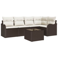 vidaXL Set da giardino 5 pezzi con cuscini in rattan poliestere grigio.