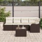 vidaXL Set da giardino 5 pezzi con cuscini in rattan poliestere grigio.