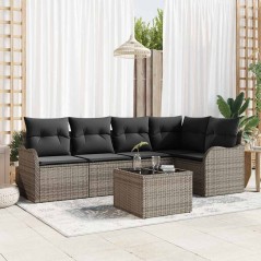 vidaXL Set di Divani da Giardino a 5 Pezzi di con cuscini in rattan nero.