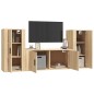 Set di Mobili Porta TV 3 pz Rovere Sonoma in Legno Multistrato Set di Mobili Porta TV 3 pz Rovere Sonoma in Legno Multistrato