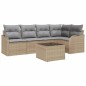 vidaXL Set di divani da giardino vitaXL a 6 pezzi con cuscini in rattan sintetico nero.