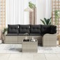 vidaXL Set di divani da giardino , 6 pezzi, con cuscini grigi in rattan polietilene.