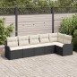 vidaXL Set Divano da Giardino 6 Pezzi con Cuscini in Polyrattan Nero