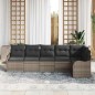vidaXL Set giardino da 6 pezzi con cuscini grigi in rattan sintetico