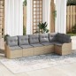 vidaXL Set di divani da giardino 6 pezzi con cuscini beige in rattan sintetico