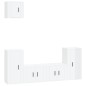 Set di Mobili Porta TV 5 pz Bianco Lucido in Legno Multistrato Set di Mobili Porta TV 5 pz Bianco Lucido in Legno Multistrato