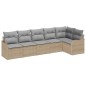 vidaXL Set di divani da giardino 6 pezzi con cuscini beige in rattan sintetico