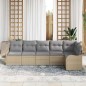 vidaXL Set di divani da giardino 6 pezzi con cuscini beige in rattan sintetico