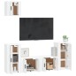 Set di Mobili Porta TV 5 pz Bianco Lucido in Legno Multistrato Set di Mobili Porta TV 5 pz Bianco Lucido in Legno Multistrato