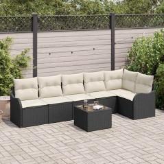 vidaXL Set Divano da Giardino 6 Pezzi con Cuscini in Rattan Polipropilene Marrone