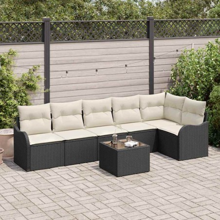 vidaXL Set Divano da Giardino 6 Pezzi con Cuscini in Rattan Polipropilene Marrone
