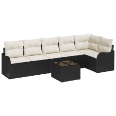 vidaXL Set Divano da Giardino 6 Pezzi con Cuscini in Rattan Polipropilene Marrone