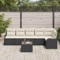 vidaXL Set Divano da Giardino 6 Pezzi con Cuscini in Rattan Polipropilene Marrone