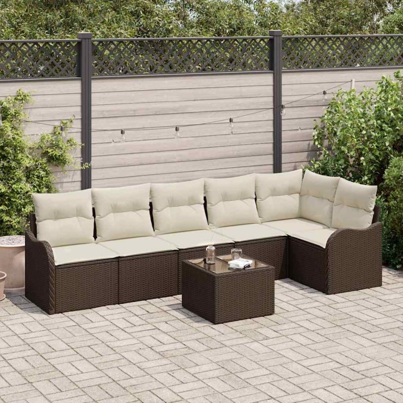 vidaXL Set Divano da Giardino a 6 Pezzi in Rattan Sintetico Grigio con Cuscini vidaXL Set Divano da Giardino a 6 Pezzi in Rattan Sintetico Grigio con Cuscini