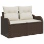 vidaXL Set Divano da Giardino a 6 Pezzi in Rattan Sintetico Grigio con Cuscini vidaXL Set Divano da Giardino a 6 Pezzi in Rattan Sintetico Grigio con Cuscini