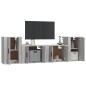 Set di Mobili Porta TV 4 pz Grigio Sonoma in Legno Multistrato Set di Mobili Porta TV 4 pz Grigio Sonoma in Legno Multistrato