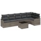 vidaXL Set di divani da giardino 6 pezzi con cuscini neri in rattan.