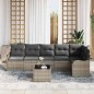 vidaXL Set di divani da giardino 6 pezzi con cuscini neri in rattan.