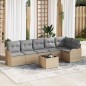 vidaXL Set di divani da giardino 7 pezzi con cuscini neri in rattan